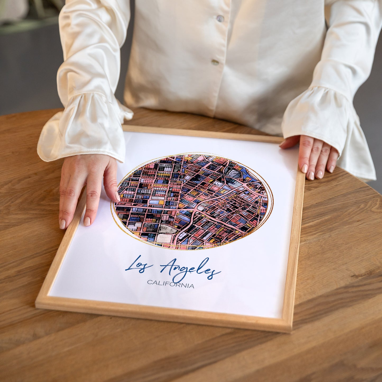 Los Angeles CA Map Art - Digital Fine Art Print. Full Color.