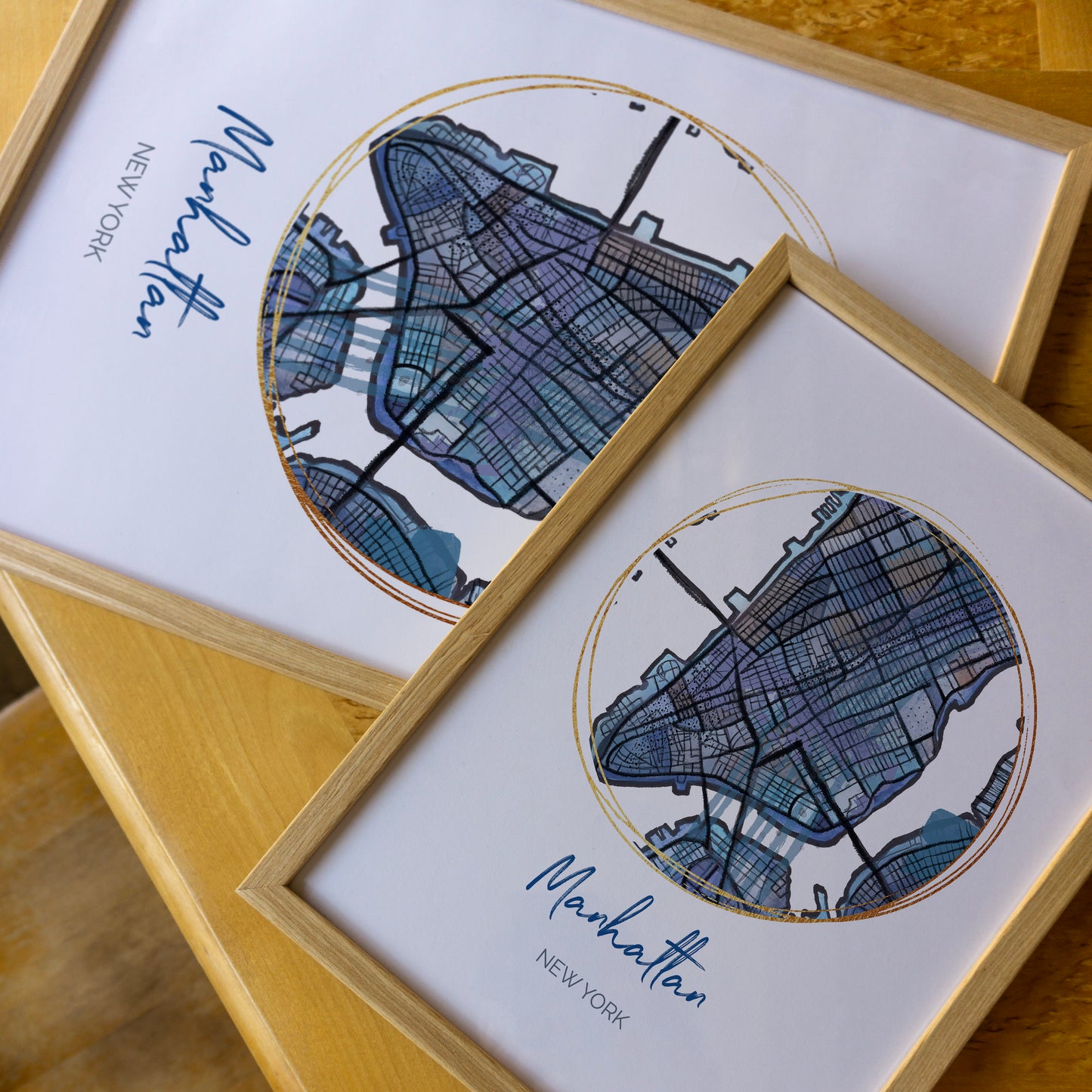 Manhattan NYC Map Art - Digital Fine Art Print. Full Color.