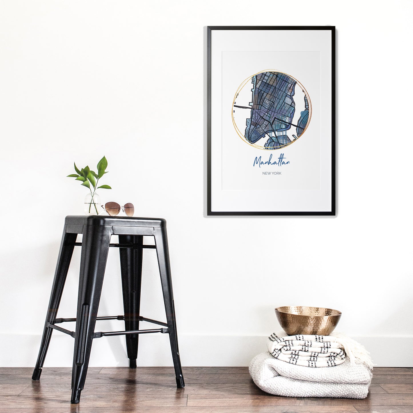 Manhattan NYC Map Art - Digital Fine Art Print. Full Color.