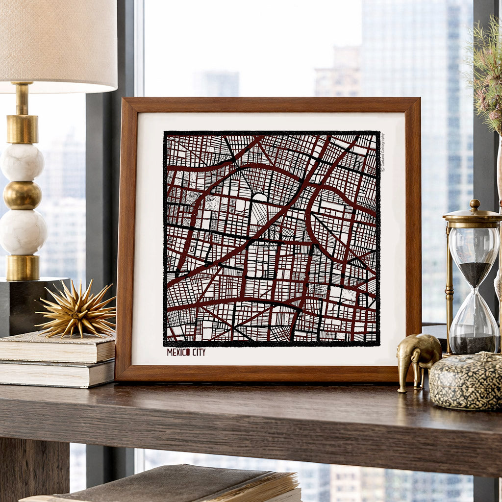 Mexico City Map Art - Collector Edition  - Digital Fine Art Print
