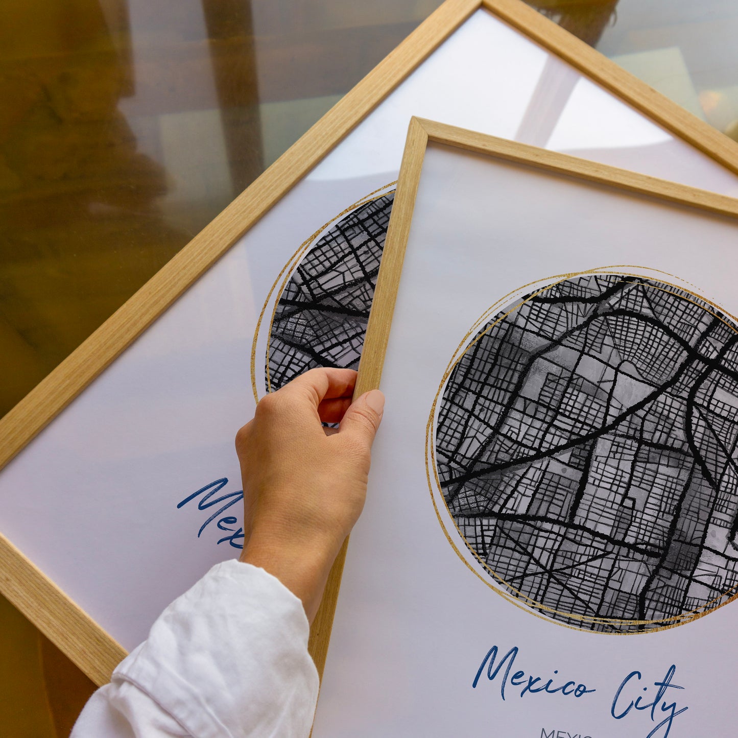 Mexico City Map Art - Digital Fine Art Print.  Black & White