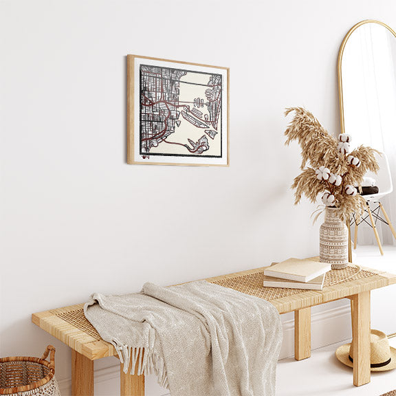 Miami FL City Map Art - Collector Edition  - Digital Fine Art Print