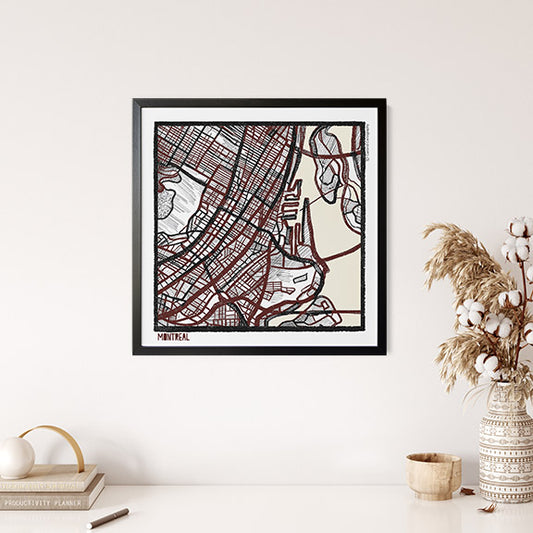 Montreal QB City Map Art - Collector Edition  - Digital Fine Art Print