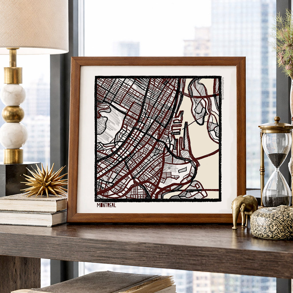 Montreal QB City Map Art - Collector Edition  - Digital Fine Art Print