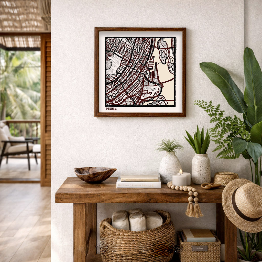 Montreal QB City Map Art - Collector Edition  - Digital Fine Art Print