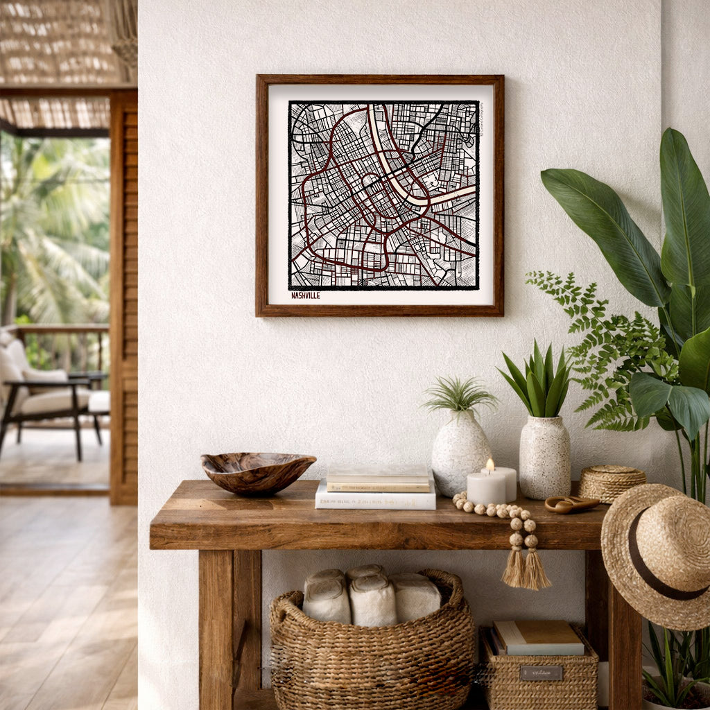 Nashville TN City Map Art - Collector Edition  - Digital Fine Art Print