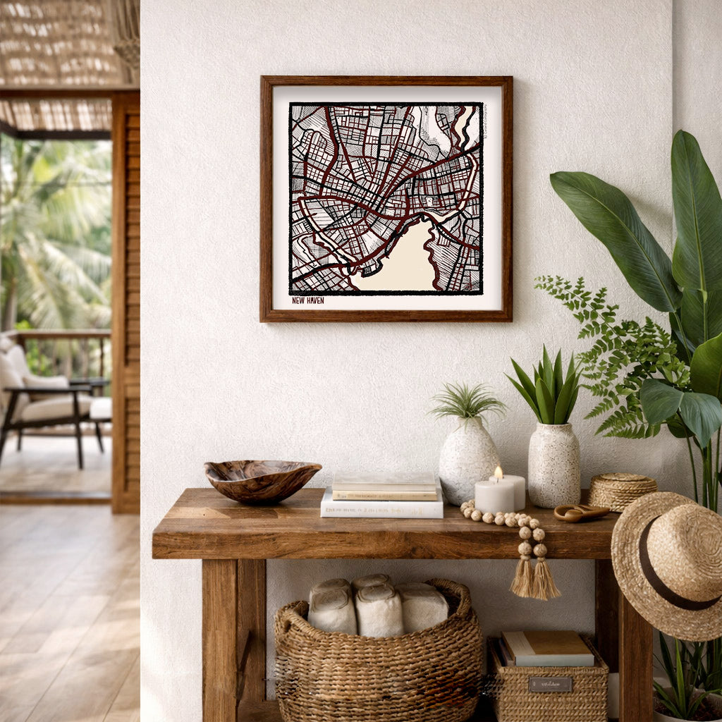 New Haven CT City Map Art - Collector Edition  - Digital Fine Art Print