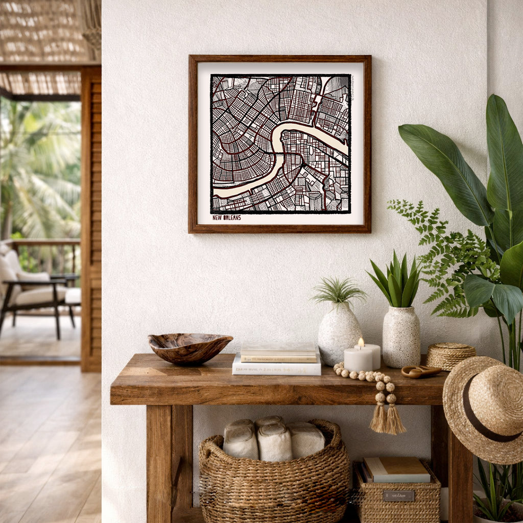 New Orleans LA City Map Art - Collector Edition  - Digital Fine Art Print