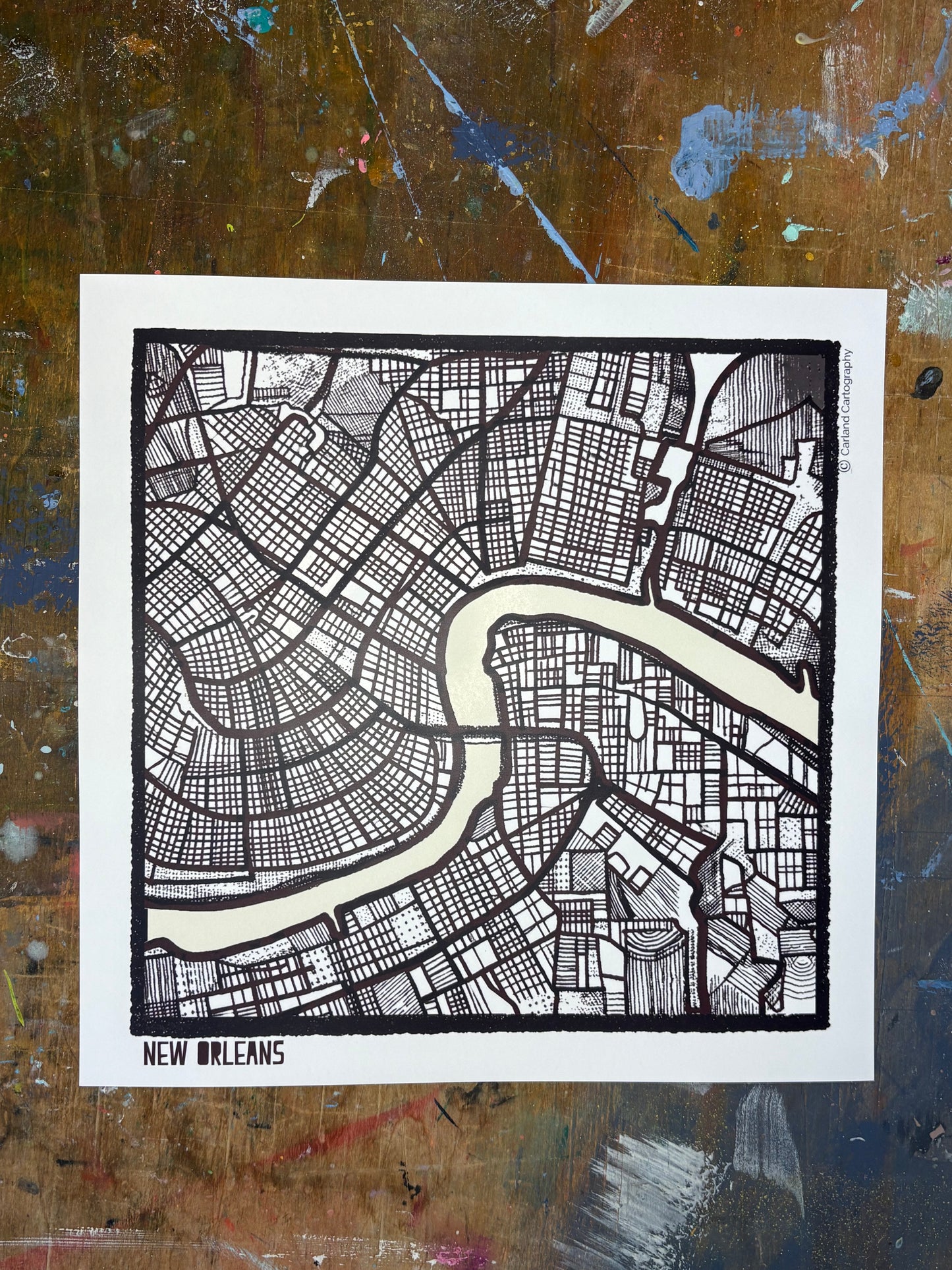 New Orleans LA City Map Art - Collector Edition  - Digital Fine Art Print
