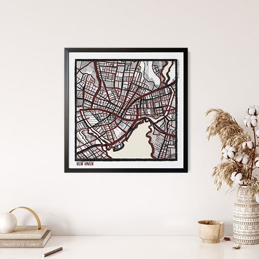New Haven CT City Map Art - Collector Edition  - Digital Fine Art Print