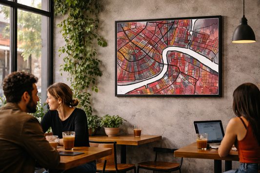 New Orleans LA  Map Art - Commercial License