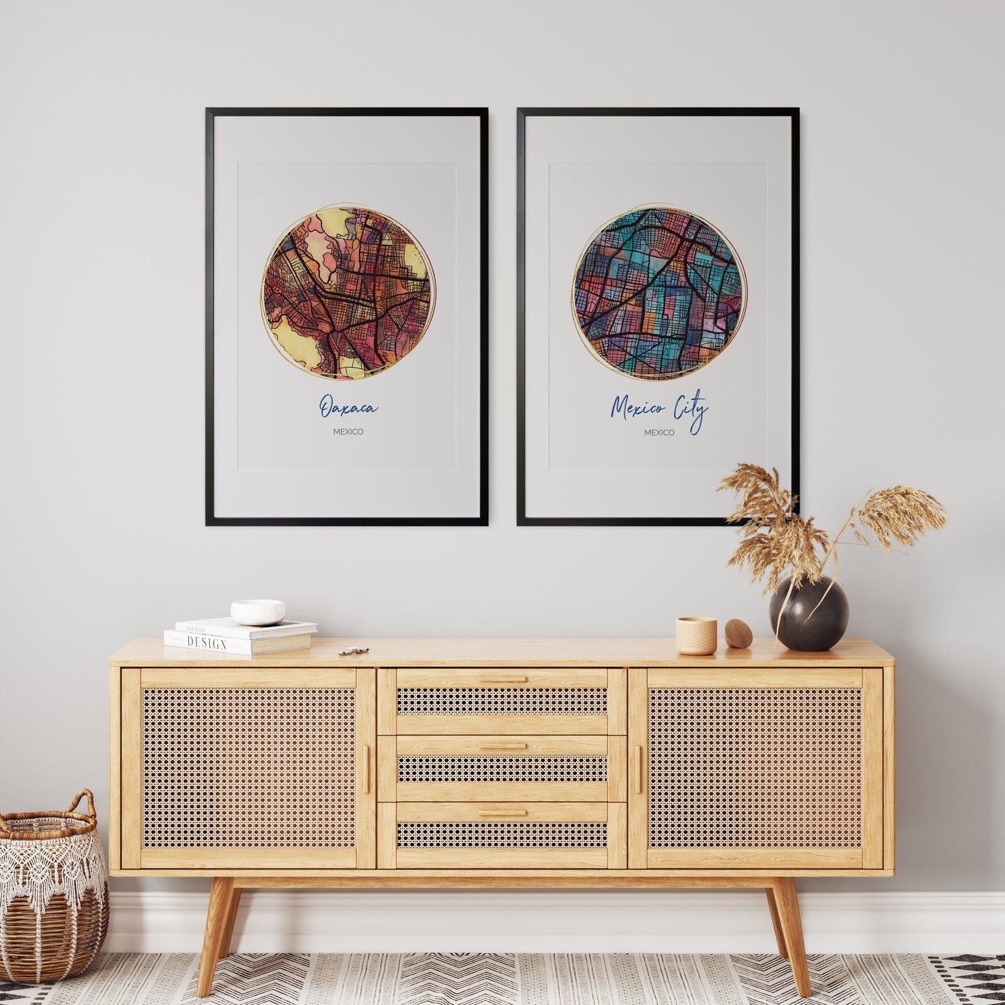 Mexico City Map Art - Digital Fine Art Print. Full Color.