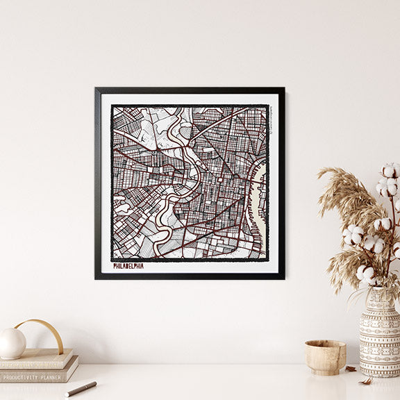 Philadelphia PA City Map Art - Collector Edition  - Digital Fine Art Print