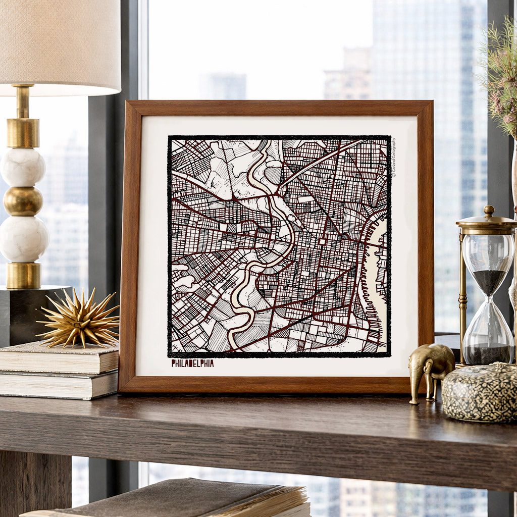 Philadelphia PA City Map Art - Collector Edition  - Digital Fine Art Print