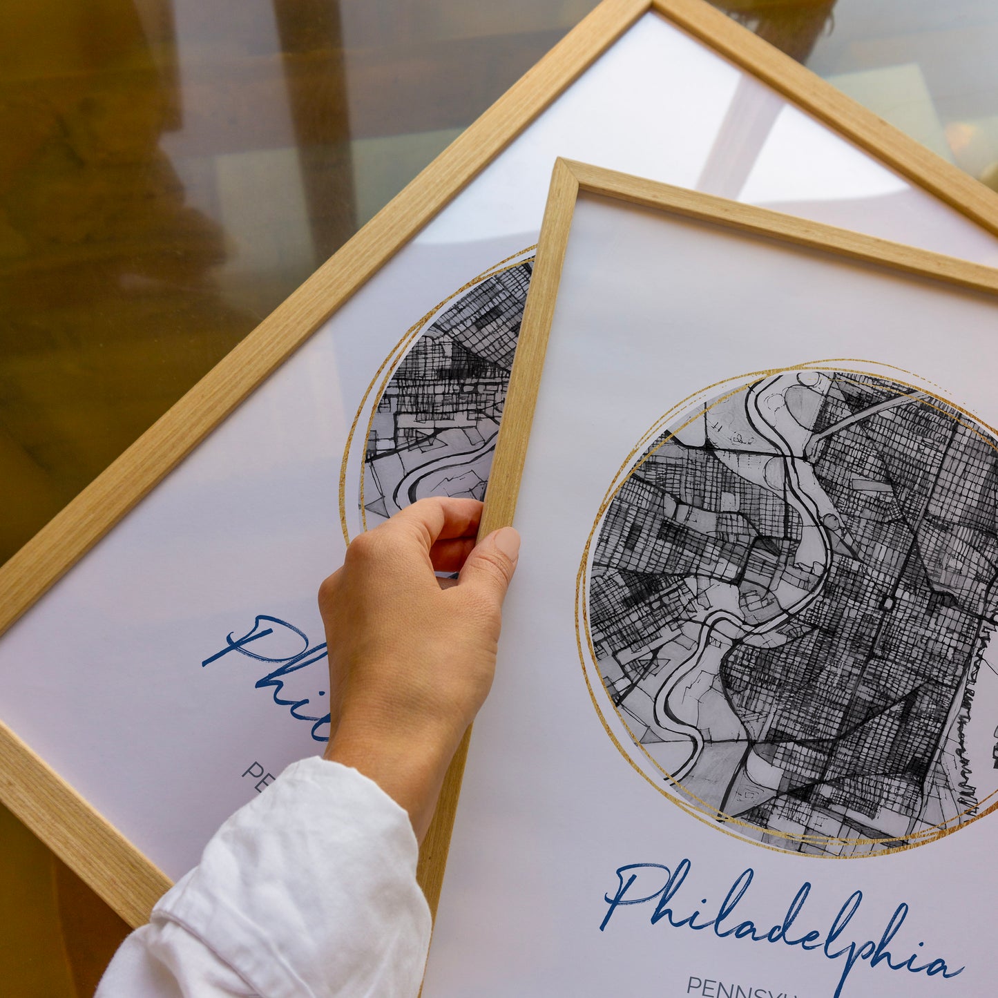 Philadelphia PA Map Art - Digital Fine Art Print.  Black & White