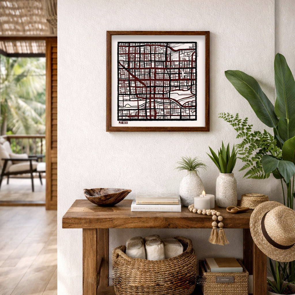 Phoenix AZ City Map Art - Collector Edition  - Digital Fine Art Print