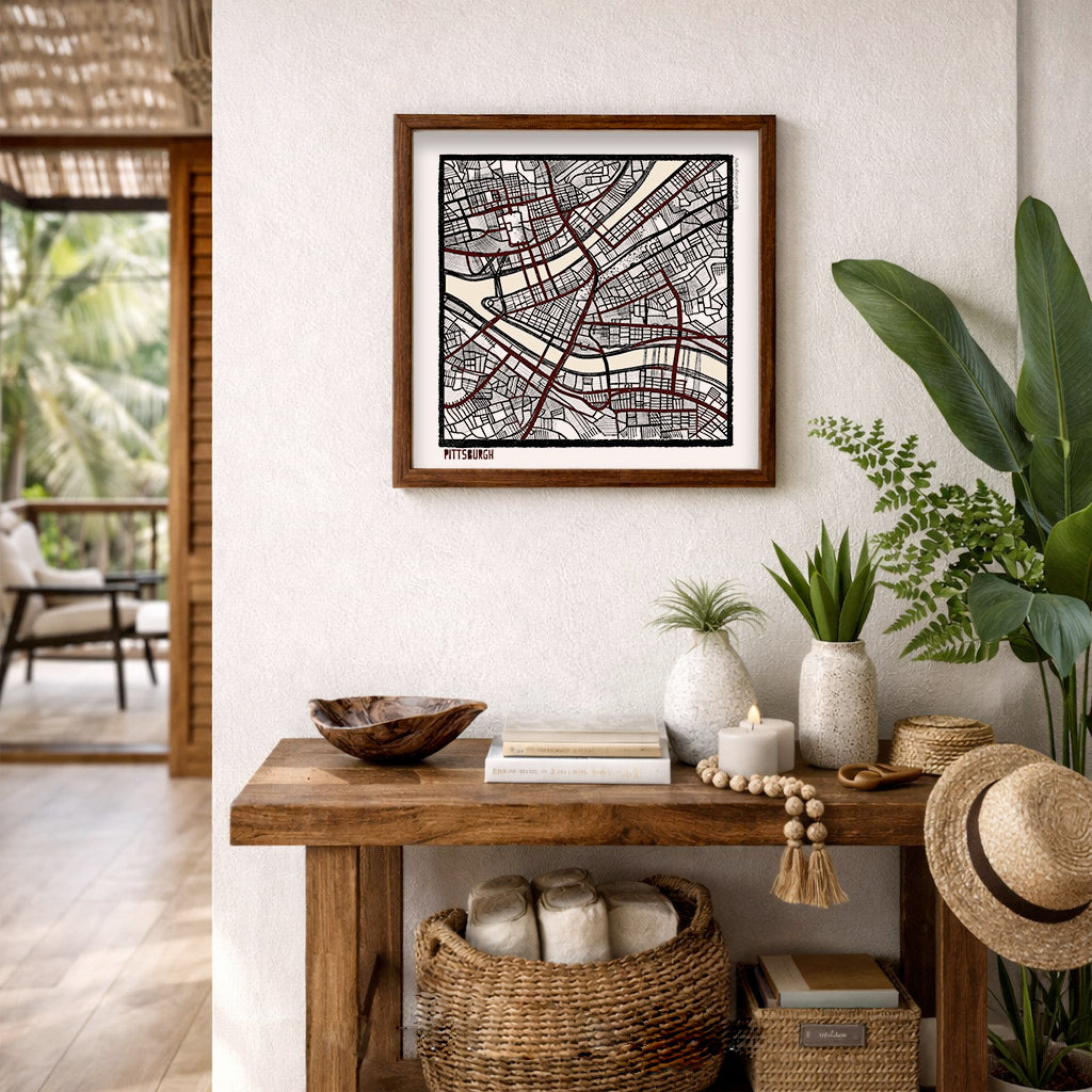 Pittsburgh PA City Map Art - Collector Edition  - Digital Fine Art Print