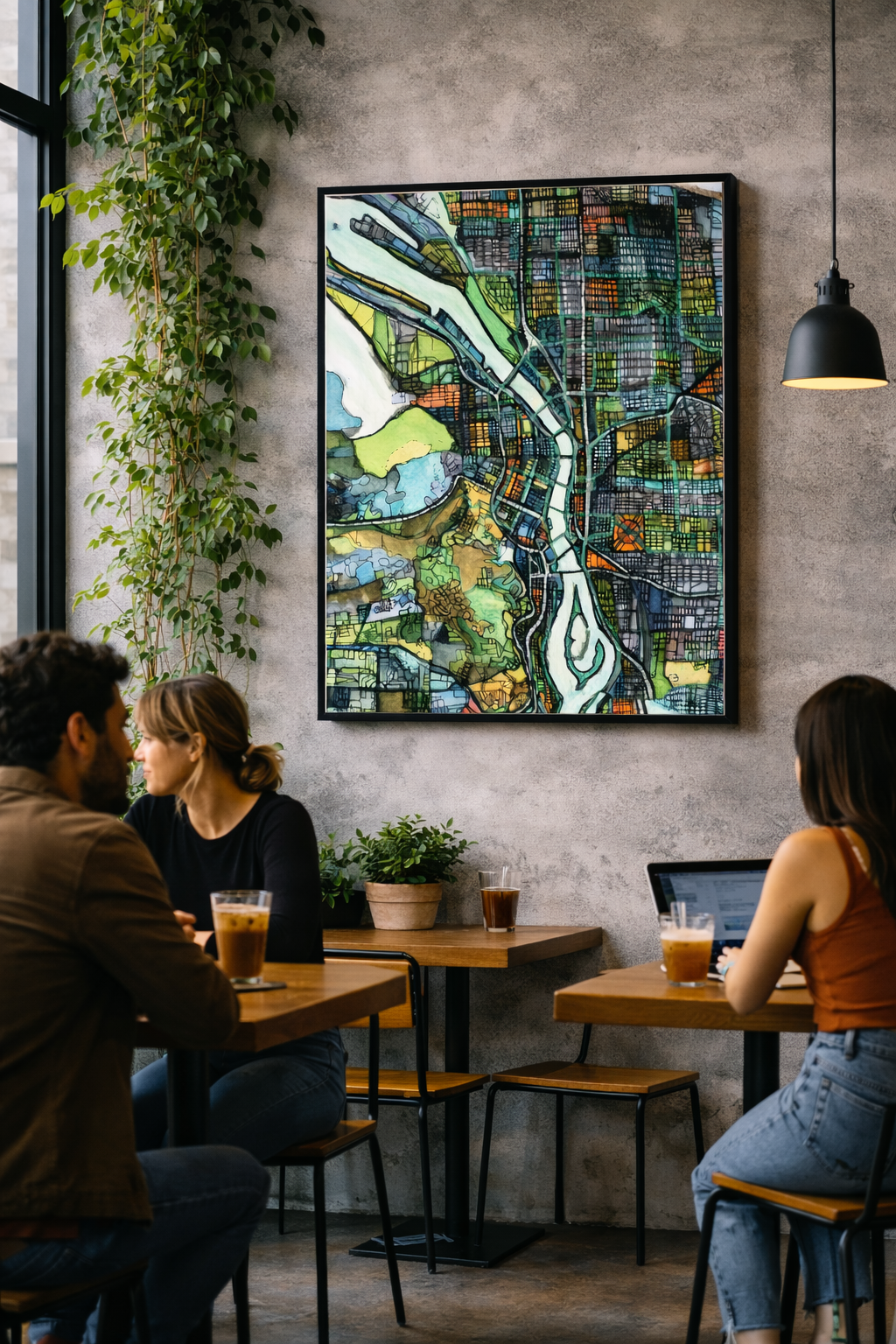 Portland OR Map Art - Commercial License