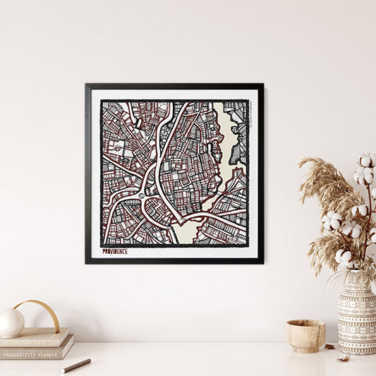 Providence RI City Map Art - Collector Edition  - Digital Fine Art Print