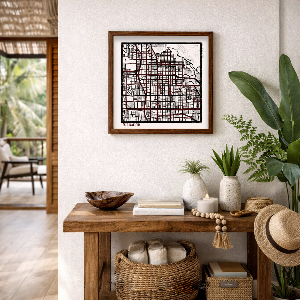 Salt Lake City UT Map Art - Collector Edition  - Digital Fine Art Print