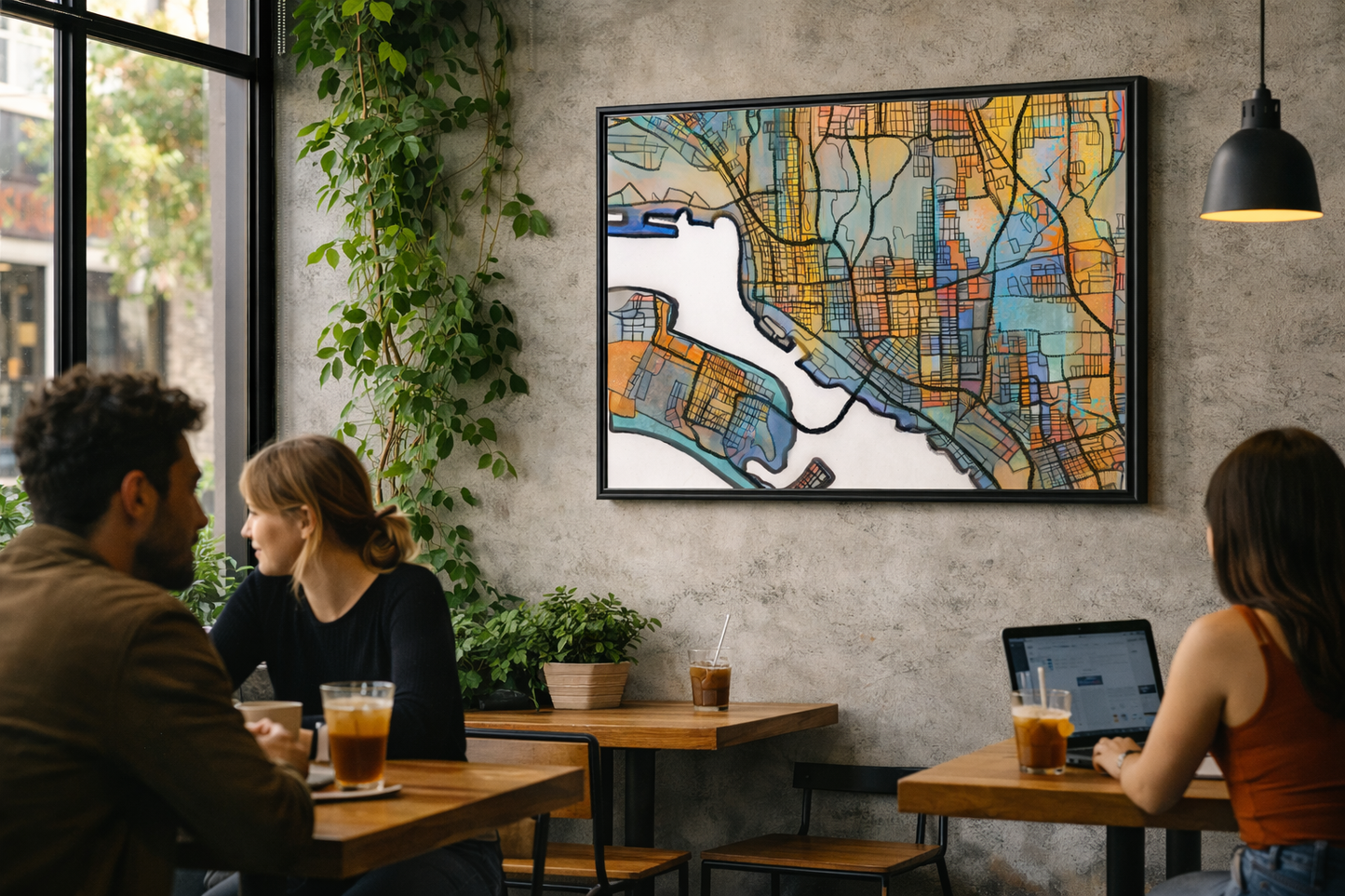 San Diego CA Map Art - Commercial License