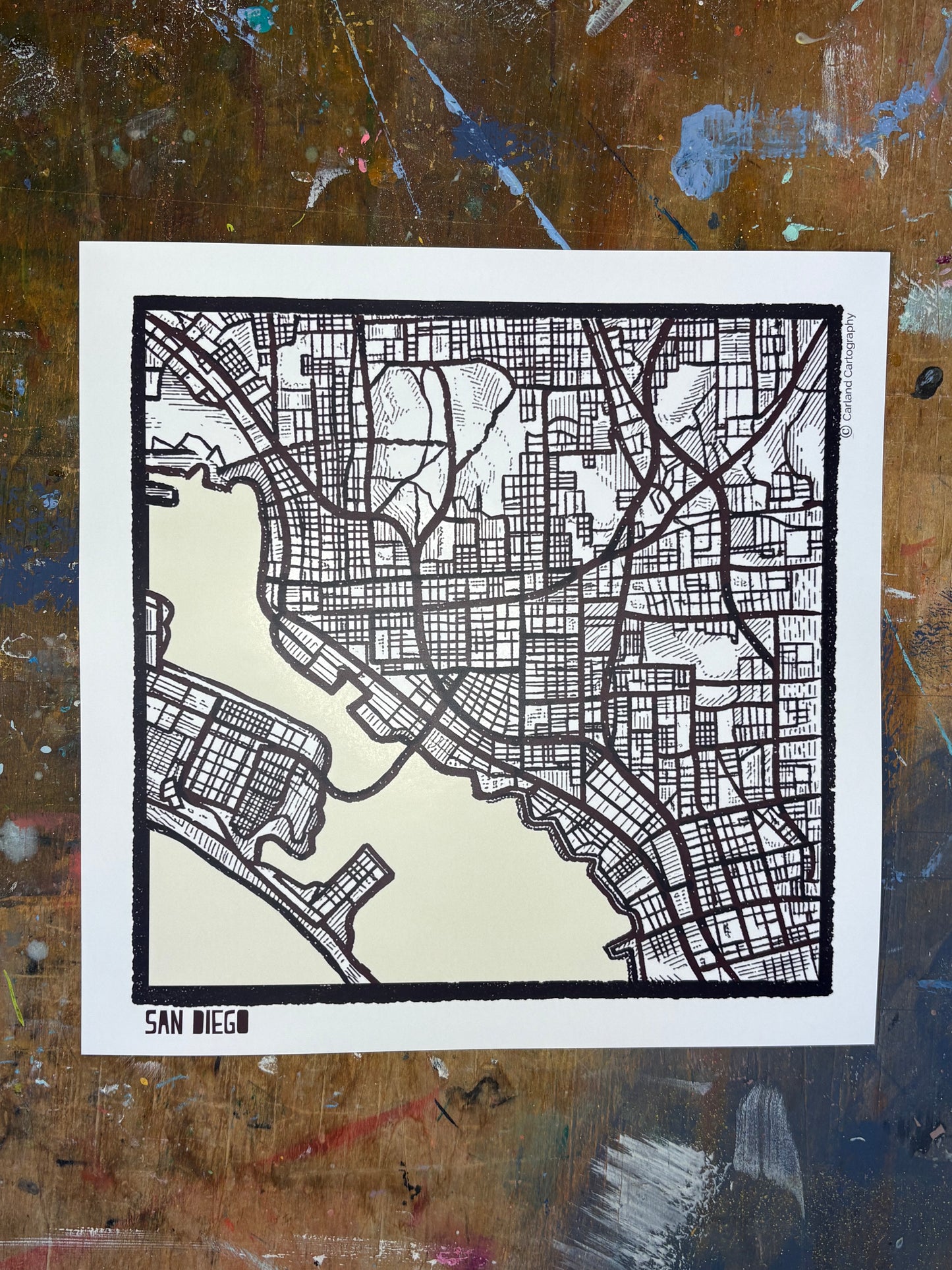 San Diego CA City Map Art - Collector Edition  - Digital Fine Art Print