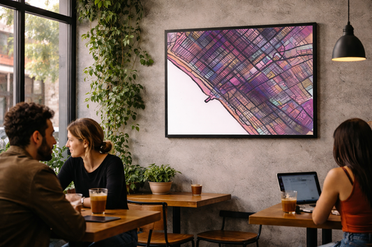 Santa Monica CA Map Art - Commercial License