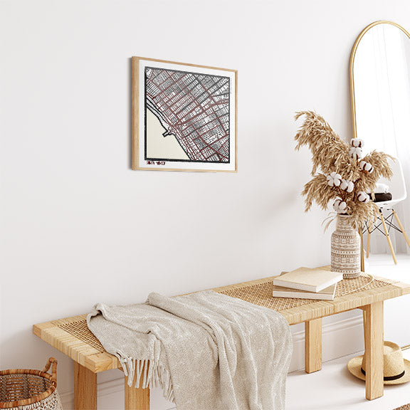 Santa Monica CA City Map Art - Collector Edition  - Digital Fine Art Print