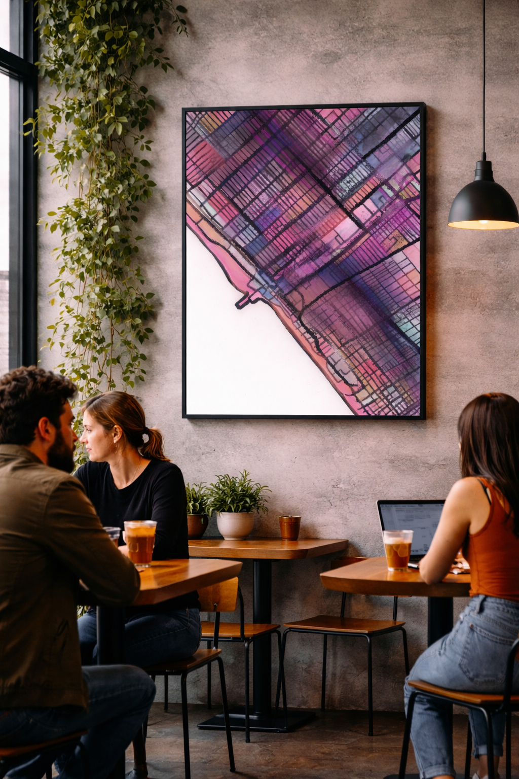 Santa Monica CA Map Art - Commercial License