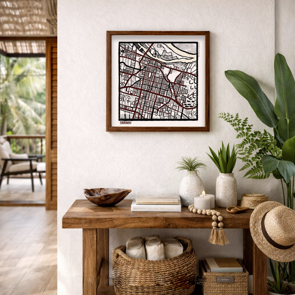 Savannah GA City Map Art - Collector Edition - Digital Fine Art Print
