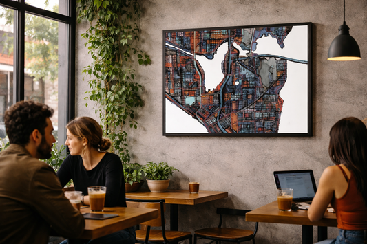 Seattle WA Map Art - Commercial License