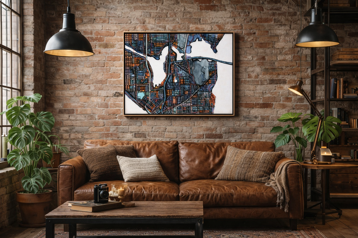 Seattle WA Map Art - Commercial License