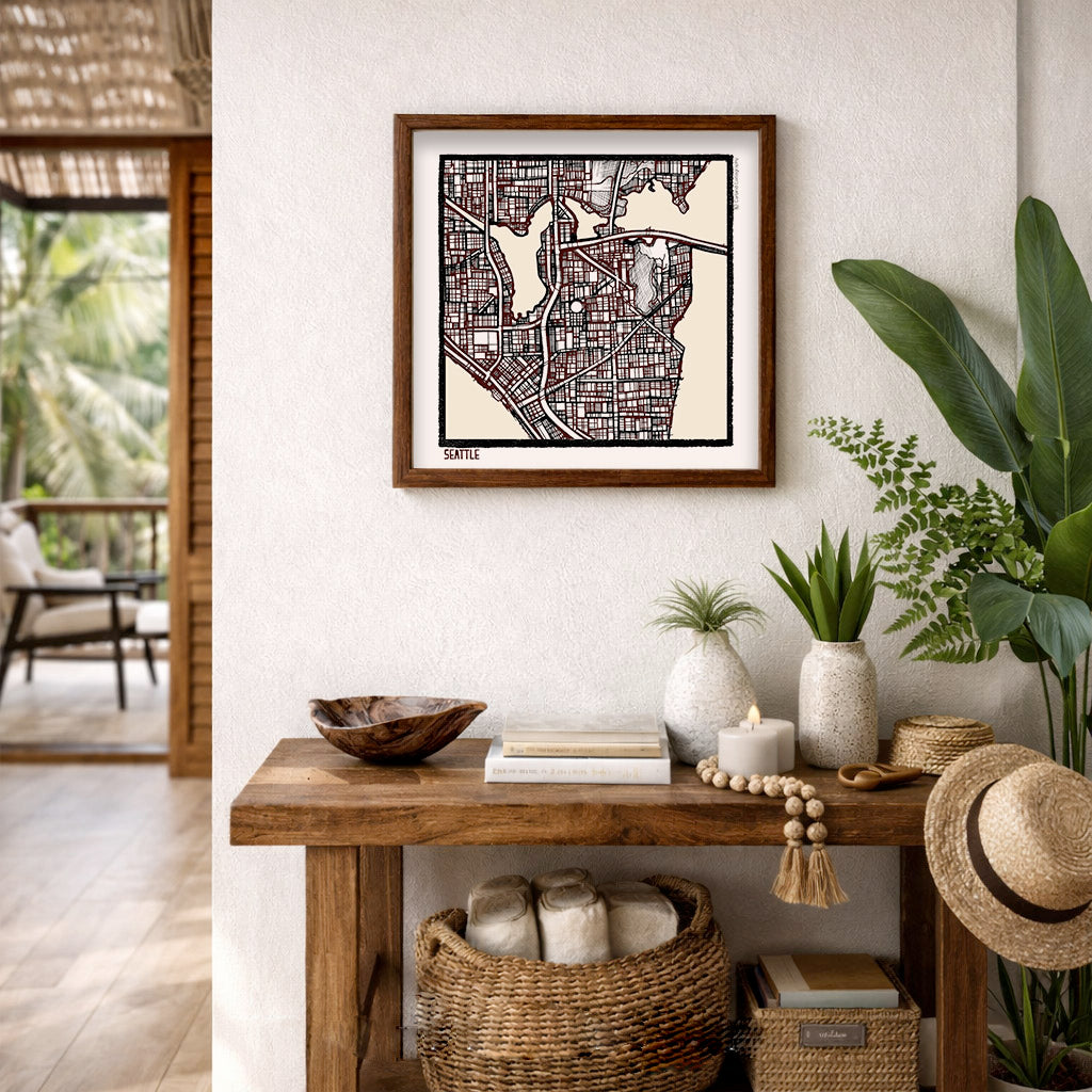 Seattle WA City Map Art - Collector Edition - Digital Fine Art Print