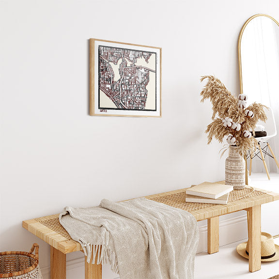 Seattle WA City Map Art - Collector Edition - Digital Fine Art Print