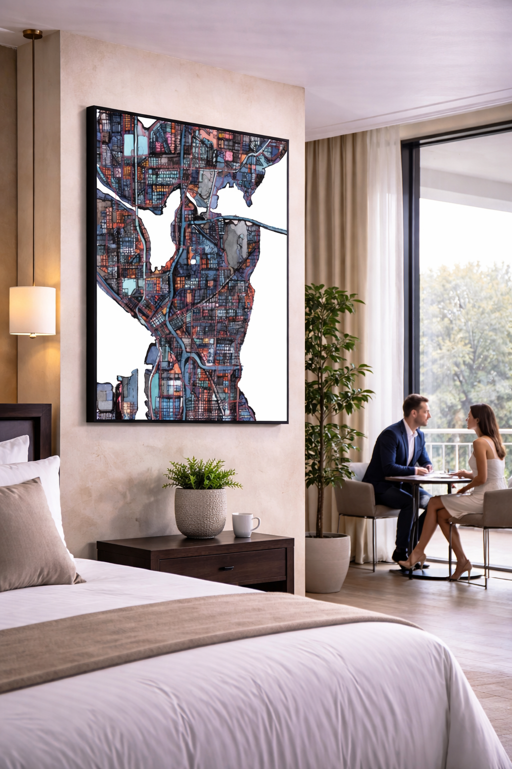 Seattle WA Map Art - Commercial License