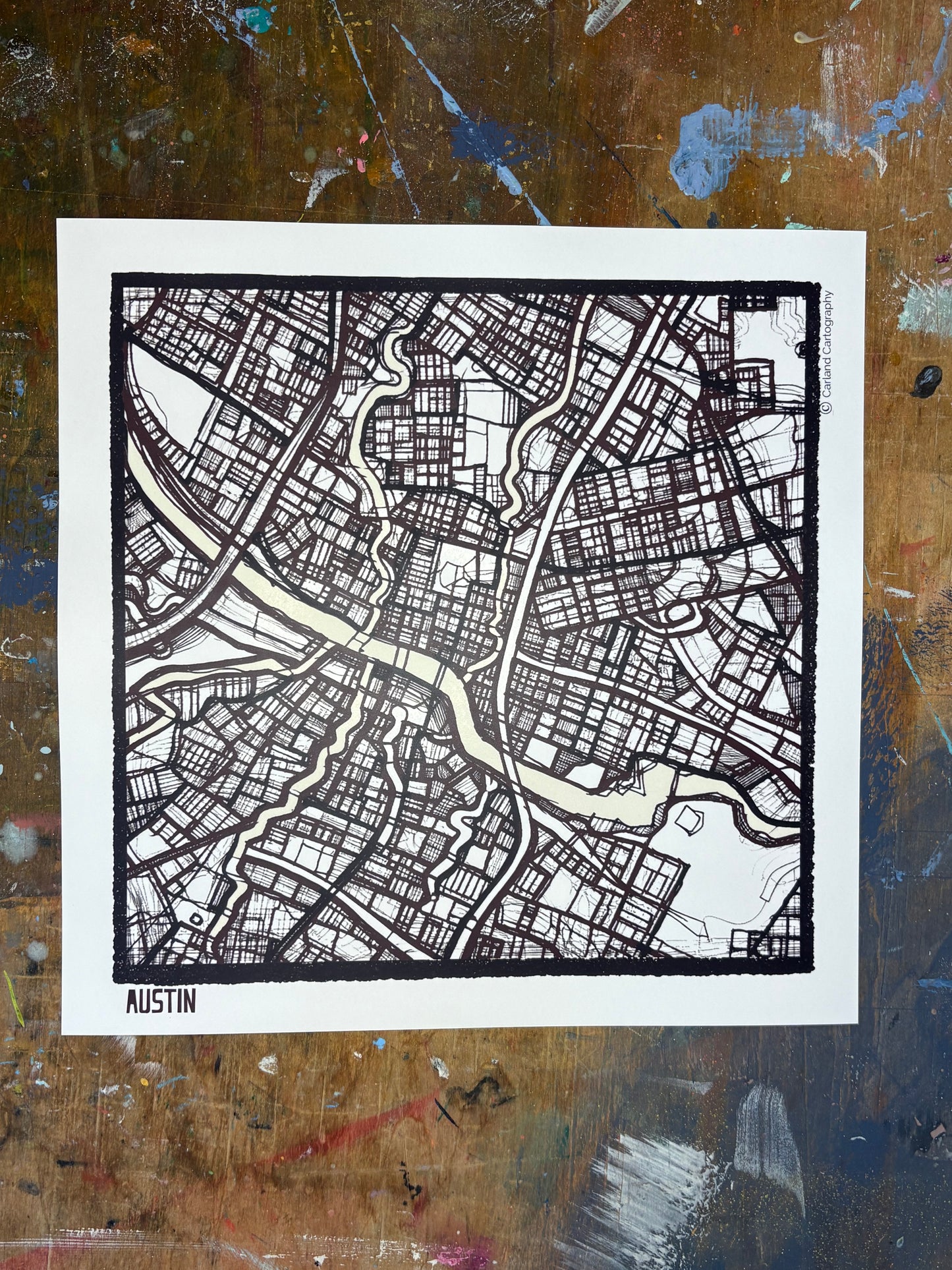 Austin TX City Map Art - Collector Edition  - Digital Fine Art Print