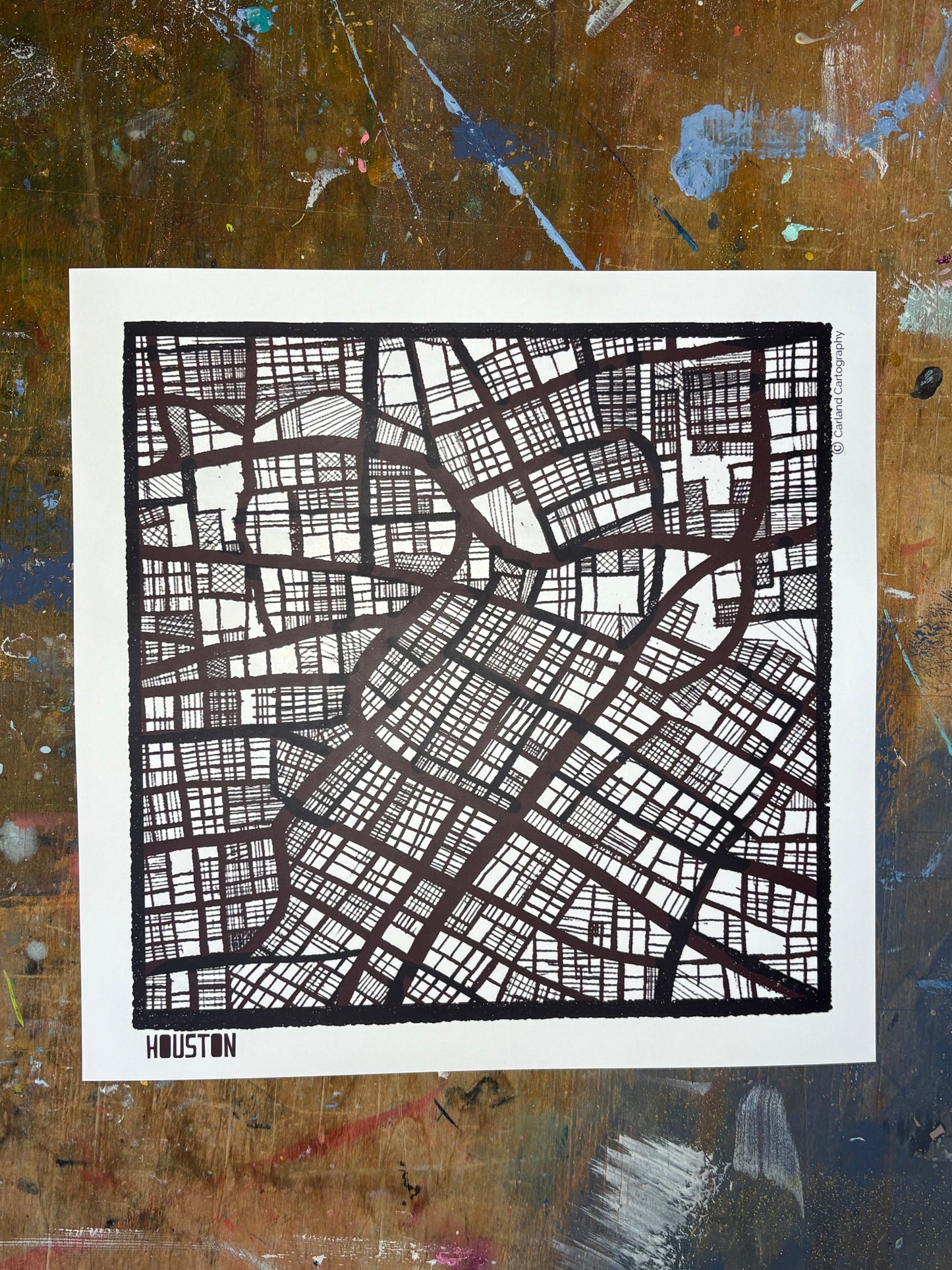 Houston TX City Map Art - Collector Edition  - Digital Fine Art Print
