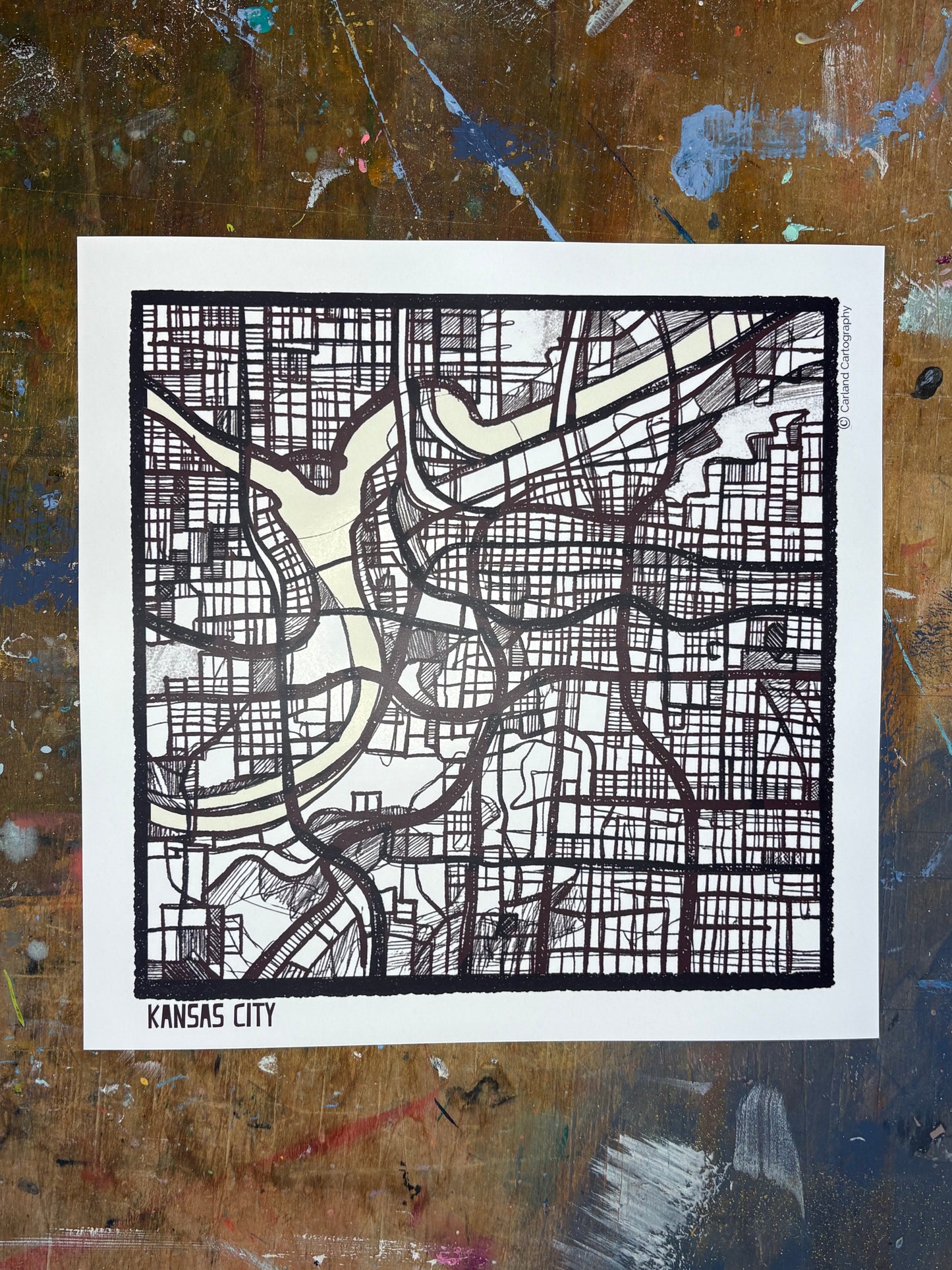 Kansas City MO City Map Art - Collector Edition  - Digital Fine Art Print